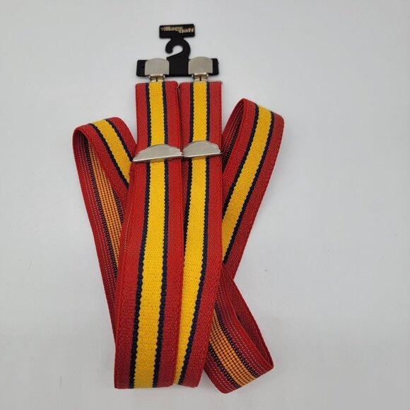 Village Craft Suspenders Adult One Size Striped Cross Back Vintage NWT - Picture 1 of 3